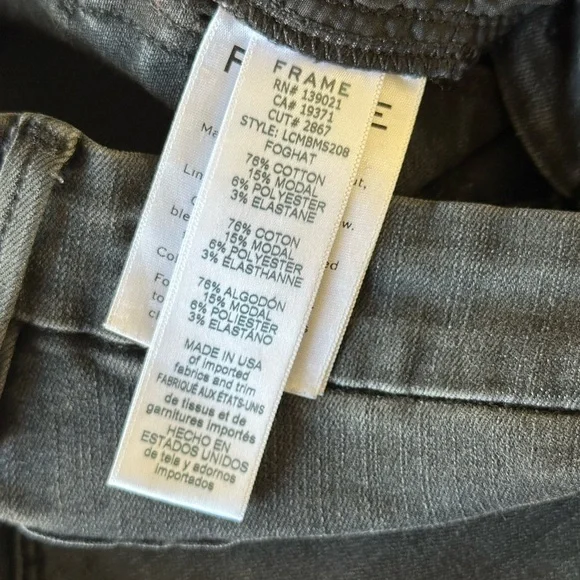 FRAME Le Crop Mini Boot Jeans Women’s 29 Black Raw Hem Cropped Stretch Denim - Picture 4 of 10